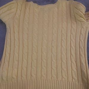 Girls cable knit Ralph Lauren sweater size 7 has a stain on the sleeve